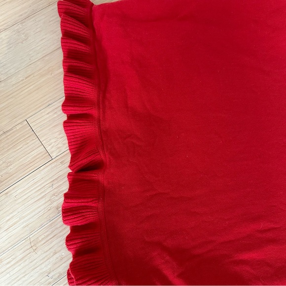 Two ruffled cashmere wraps. Red = 30”X 98” Blue = 72” X 16” - Picture 2 of 3